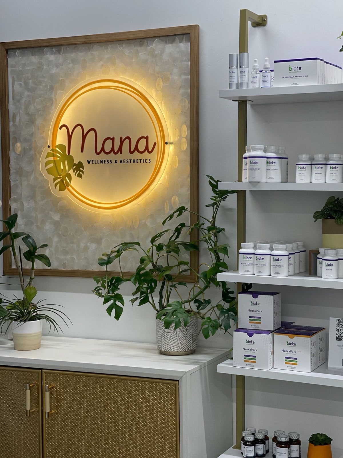 The warm, plant-filled Mana Wellness studio